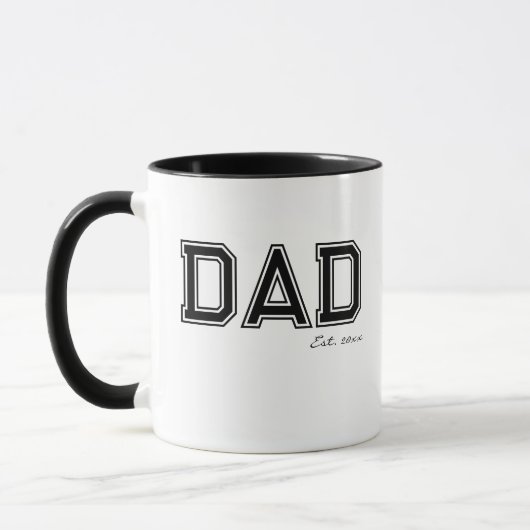 Schwarzes "DAD" Geburtstags-Vatertagsgeschenk Tasse (Links)