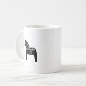 Schwarzes Dala Pferd Kaffeetasse (Vorderseite Links)