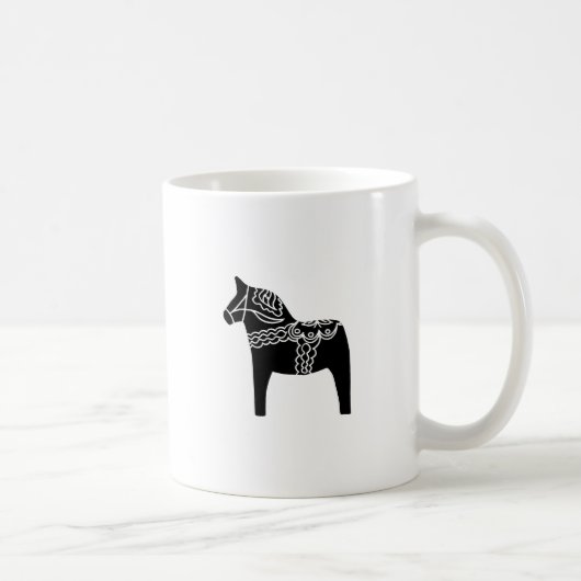 Schwarzes Dala Pferd Kaffeetasse (Rechts)