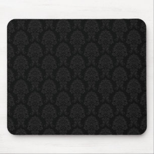 Schwarzes Damaskmuster Mousepad