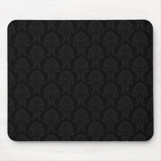 Schwarzes Damaskmuster Mousepad (Vorne)