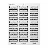 Schwarzes Damaskop-Swirl-Rücklaufadresse-Etikett (Vorne)