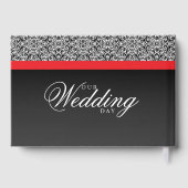 Schwarzes Damaskusmuster auf schwarzem und rotem S Gästebuch (Rückseite)