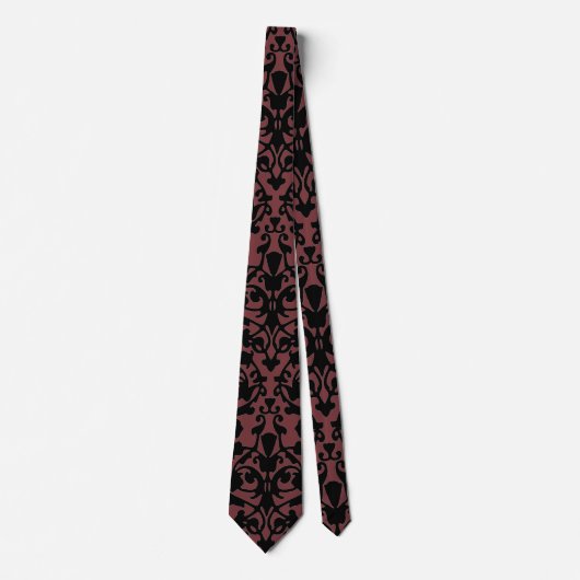Schwarzes Damaskusmuster beim Red Pear Designer Ne Krawatte (Vorderseite)