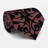 Schwarzes Damaskusmuster beim Red Pear Designer Ne Krawatte (Gerollt)
