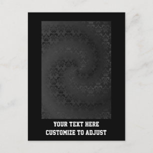 Schwarzes Damastmuster Postkarte