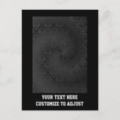 Schwarzes Damastmuster Postkarte (Vorderseite)