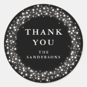 Schwarzes Dankeschön, dass Sie die Lichter erstrah Runder Aufkleber (Vorderseite)