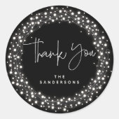 Schwarzes Dankeschön, dass Sie die Lichter erstrah Runder Aufkleber (Vorderseite)