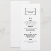 Schwarzes Dekochic-Hochzeits-Menü Menükarte (Vorne/Hinten)