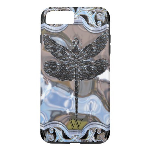 Schwarzes der Drache-Monogramm der Flüssigkeit Case-Mate iPhone Hülle (Rückseite)