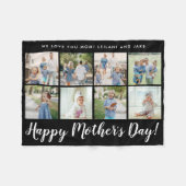 Schwarzes der glückliches der Mutter des Tag8 Fleecedecke (Vorderseite (Horizontal))