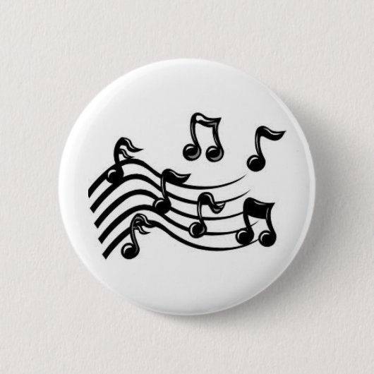 Schwarzes der musikalischen Anmerkungen Button (Vorderseite)