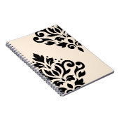 Schwarzes der Rolle-Damast-Kunst-I auf Creme Notizblock (Rechte Seite)