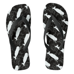 Schwarzes der weißen Wale Badesandalen