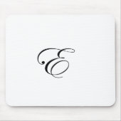 Schwarzes des Monogramm-E Mousepad (Vorne)