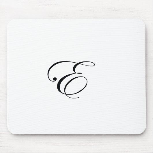 Schwarzes des Monogramm-E Mousepad (Vorne)