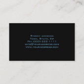 Schwarzes Design Blauer LKW Vorderhelllayout Visitenkarte (Rückseite)