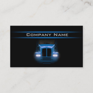 Schwarzes Design Blauer LKW Vorderhelllayout Visitenkarte