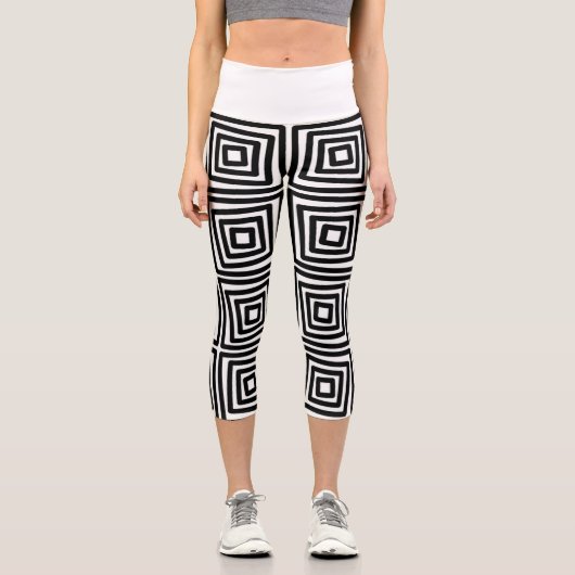 Schwarzes Design Capri Leggings (Vorderseite)