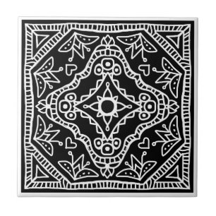 Schwarzes Design Fliese