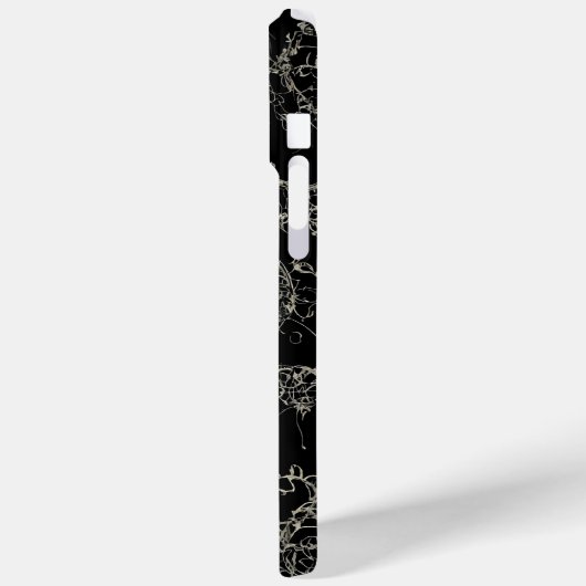 Schwarzes Design iPhone Case Tough (Rückseite / Links)