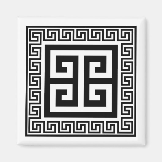 Schwarzes Design-Magnet für griechisches Schlüssel Magnet (Vorne)