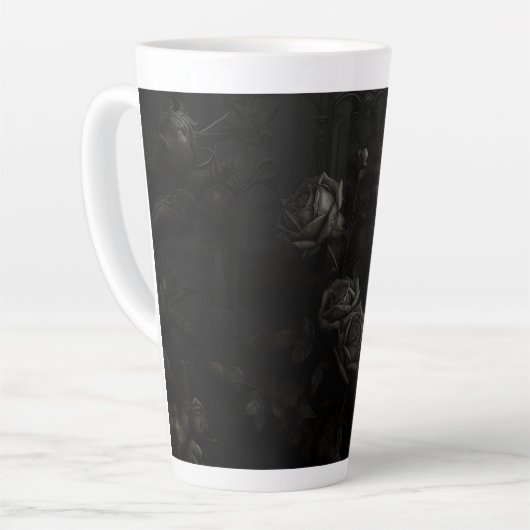 Schwarzes Design Milchtasse (Linke Ecke)