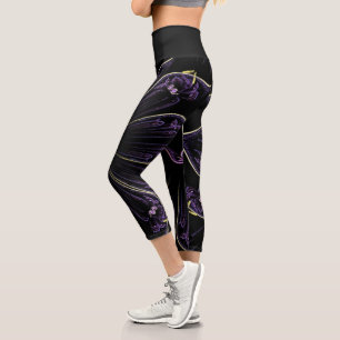 Schwarzes Design Zazzle_Growshop. Capri Leggings