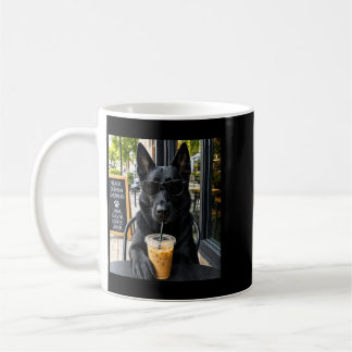 Schwarzes Deutsch Schäferhund Kaffeeliebhaber Hund Kaffeetasse