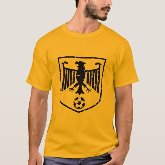 Schwarzes Deutschland-Wappen Fußball-Schmutz T-Shirt (Vorderseite)
