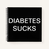 Schwarzes Diabetes-Notizbuch Notizblock (Vorderseite)