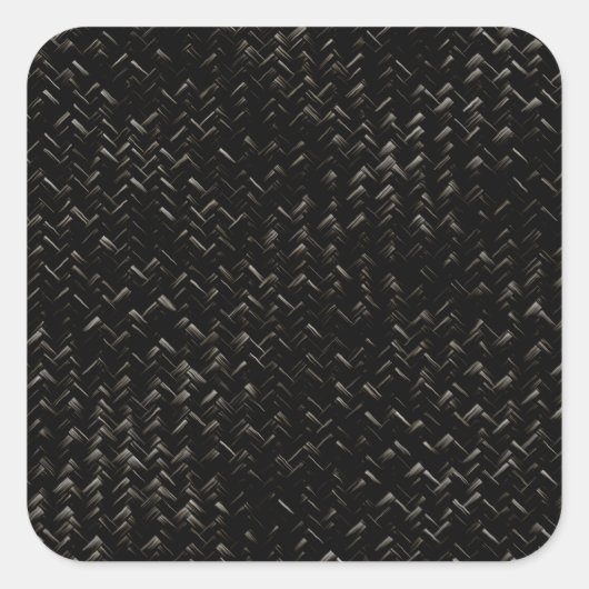 Schwarzes Diagonal-Körbchen mit geometrischem Must Quadratischer Aufkleber (Vorderseite)