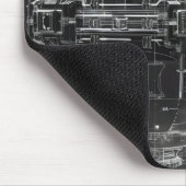 Schwarzes Diagramm der Raumstation Mousepad (Ecke)