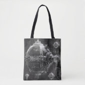 Schwarzes Diagramm der Raumstation Tasche (Vorderseite)