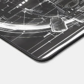 Schwarzes Diagramm der SciFi-Basis Schreibtischunterlage (Ecke)