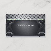 Schwarzes Diamantblech Metall Industrie Beruflich Visitenkarte (Vorderseite)