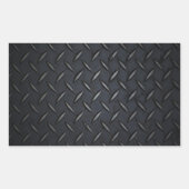 Schwarzes Diamantmetall Rechteckiger Aufkleber (Vorderseite)