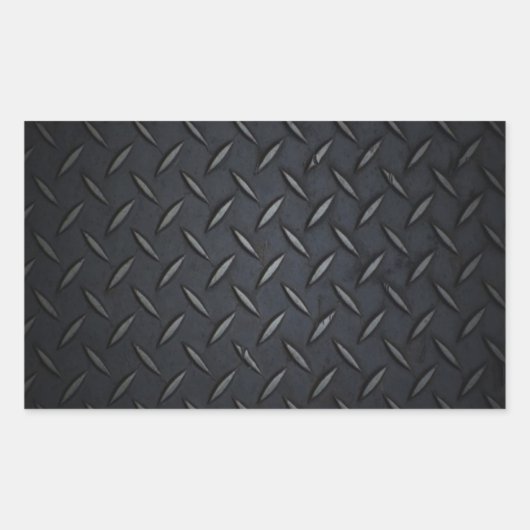 Schwarzes Diamantmetall Rechteckiger Aufkleber (Vorderseite)