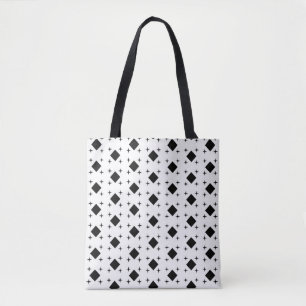 Schwarzes Diamond Geometrisches Muster und Sterne  Tasche
