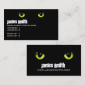 Schwarzes die Katzenaugen-Grün Visitenkarte (Vorne/Hinten)