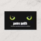 Schwarzes die Katzenaugen-Grün Visitenkarte (Rückseite)