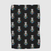 Schwarzes Discgolftuch mit Strudelkorb Golfhandtuch (Vorderseite)