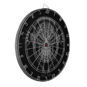 Schwarzes DJ zuckern Schädel Dartscheibe (Vorderseite Links)