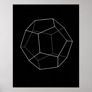 Schwarzes Dodecahedron Poster