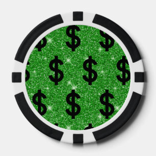 Schwarzes Dollarzeichen Geld Unternehmer Wall Stre Pokerchips