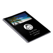 Schwarzes Dolphin-Silhouette-Monogramm-Foto Notizblock (Rechte Seite)