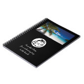 Schwarzes Dolphin-Silhouette-Monogramm-Foto Notizblock (Linke Seite)