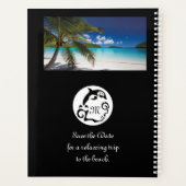 Schwarzes Dolphin-Silhouette-Monogramm-Foto Planer (Rückseite)