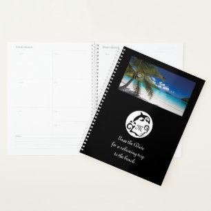 Schwarzes Dolphin-Silhouette-Monogramm-Foto Planer